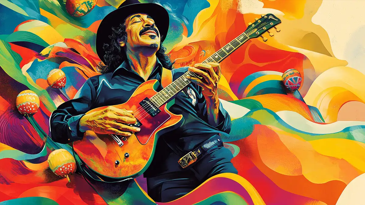 Carlos Santana - Midjourney ilustrace