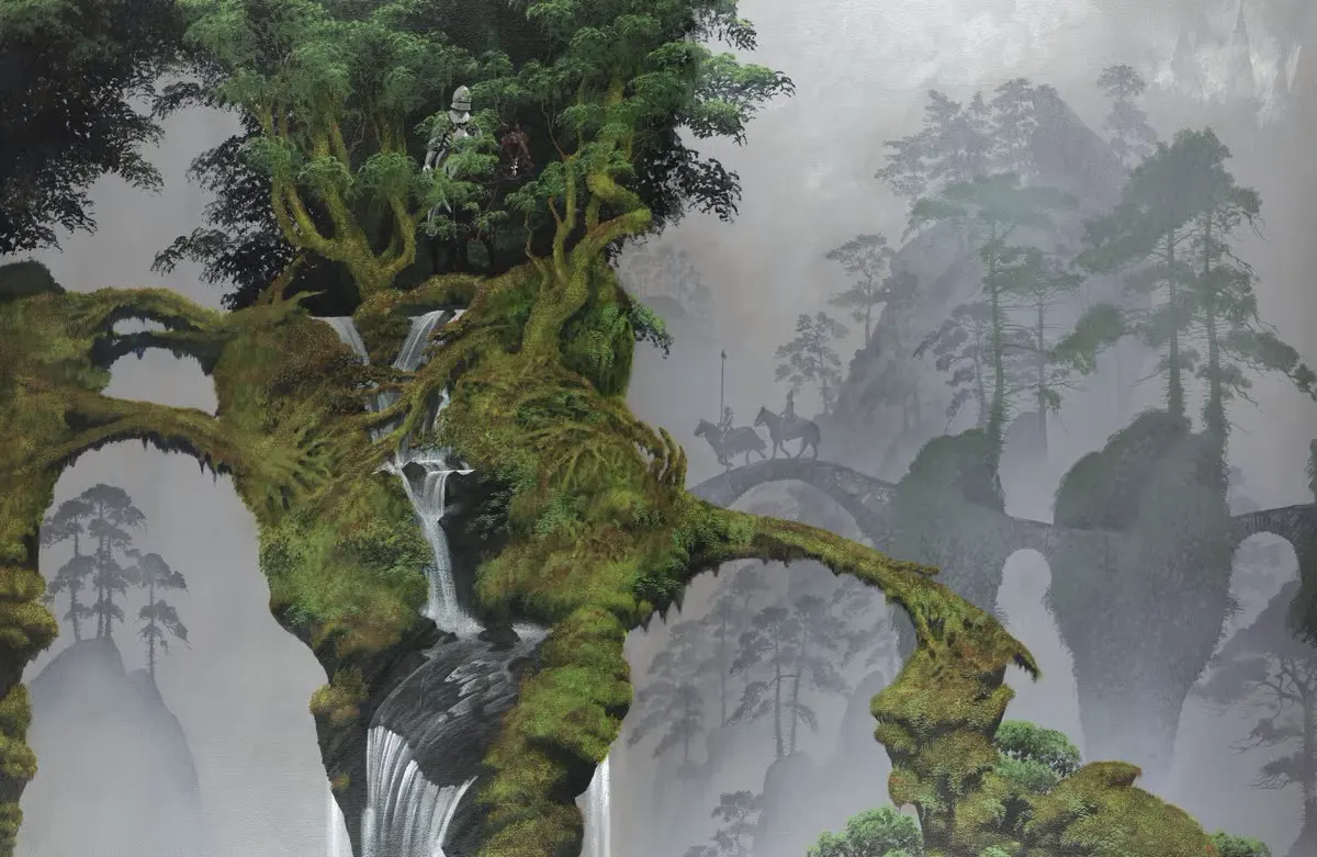 Myths (Ash and Waterfall), 2016 Artwork by Roger Dean